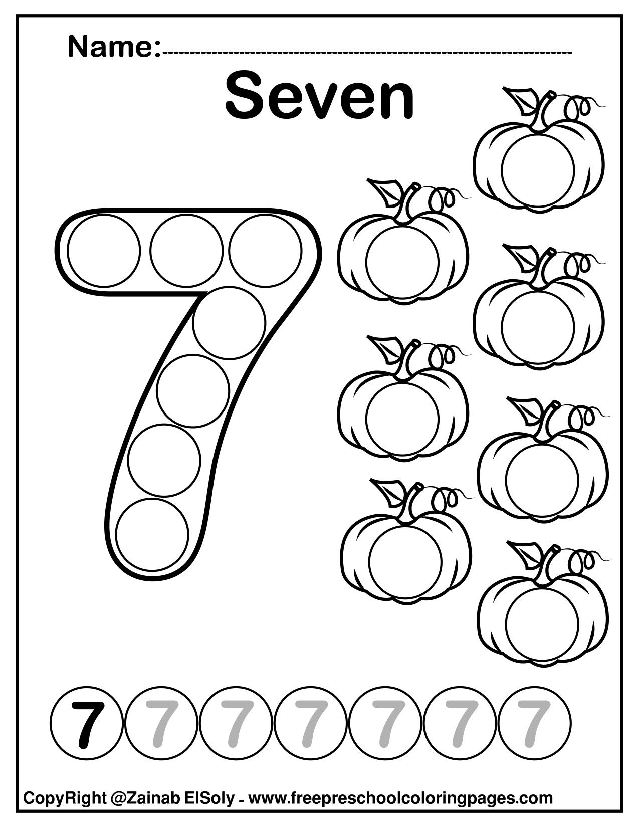 100+ Number Seeven Coloring Pages Part 62