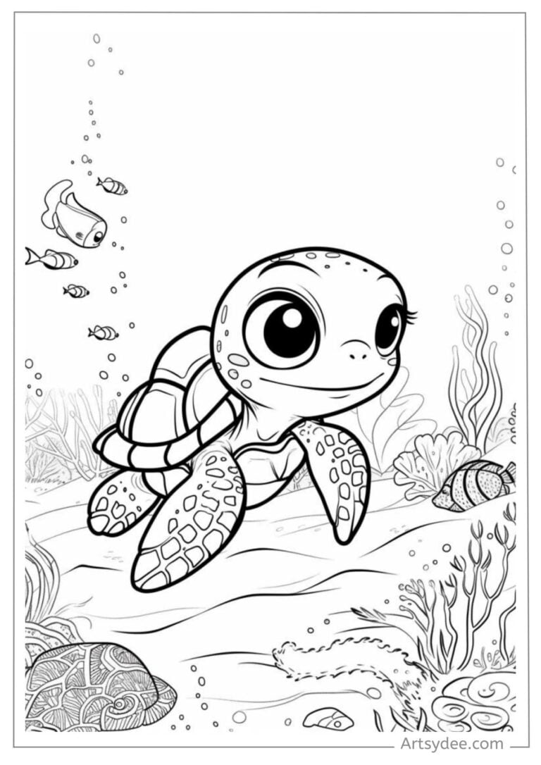 100+ Turtle Coloring Pages Free Printable Part 117