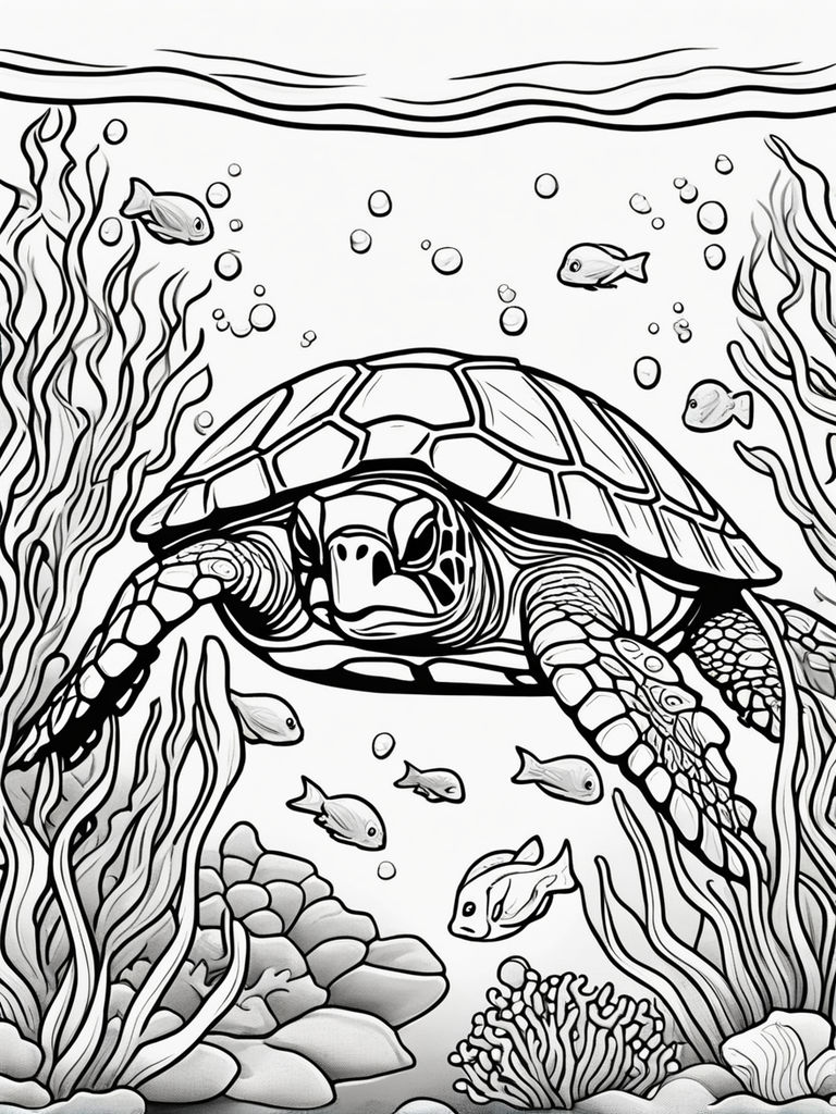 100+ Turtle Coloring Pages Free Printable Part 16