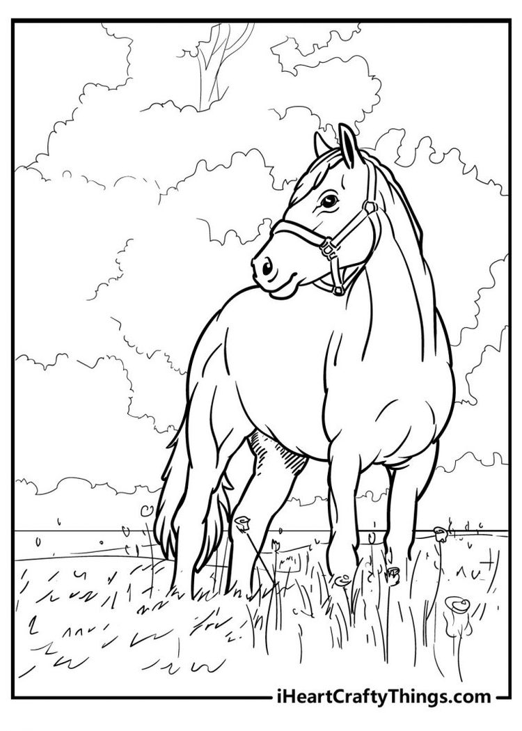 130+ Coloring Pages Horses Part 106