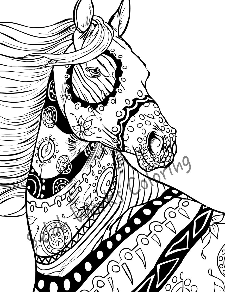 130+ Coloring Pages Horses Part 108