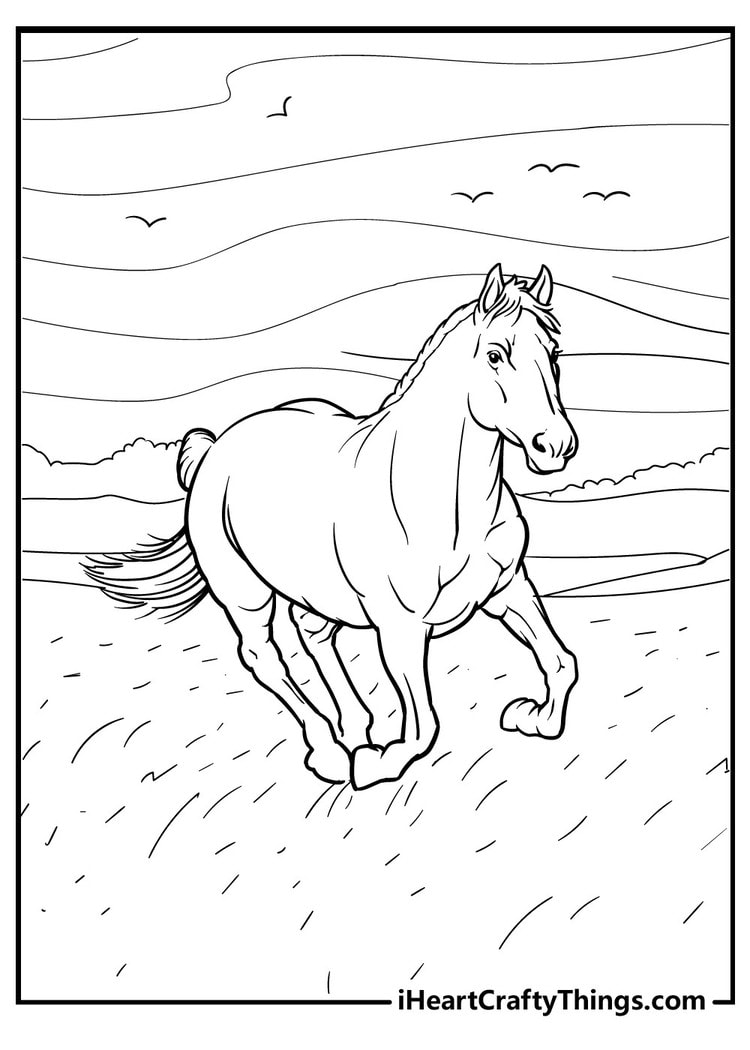 130+ Coloring Pages Horses Part 109