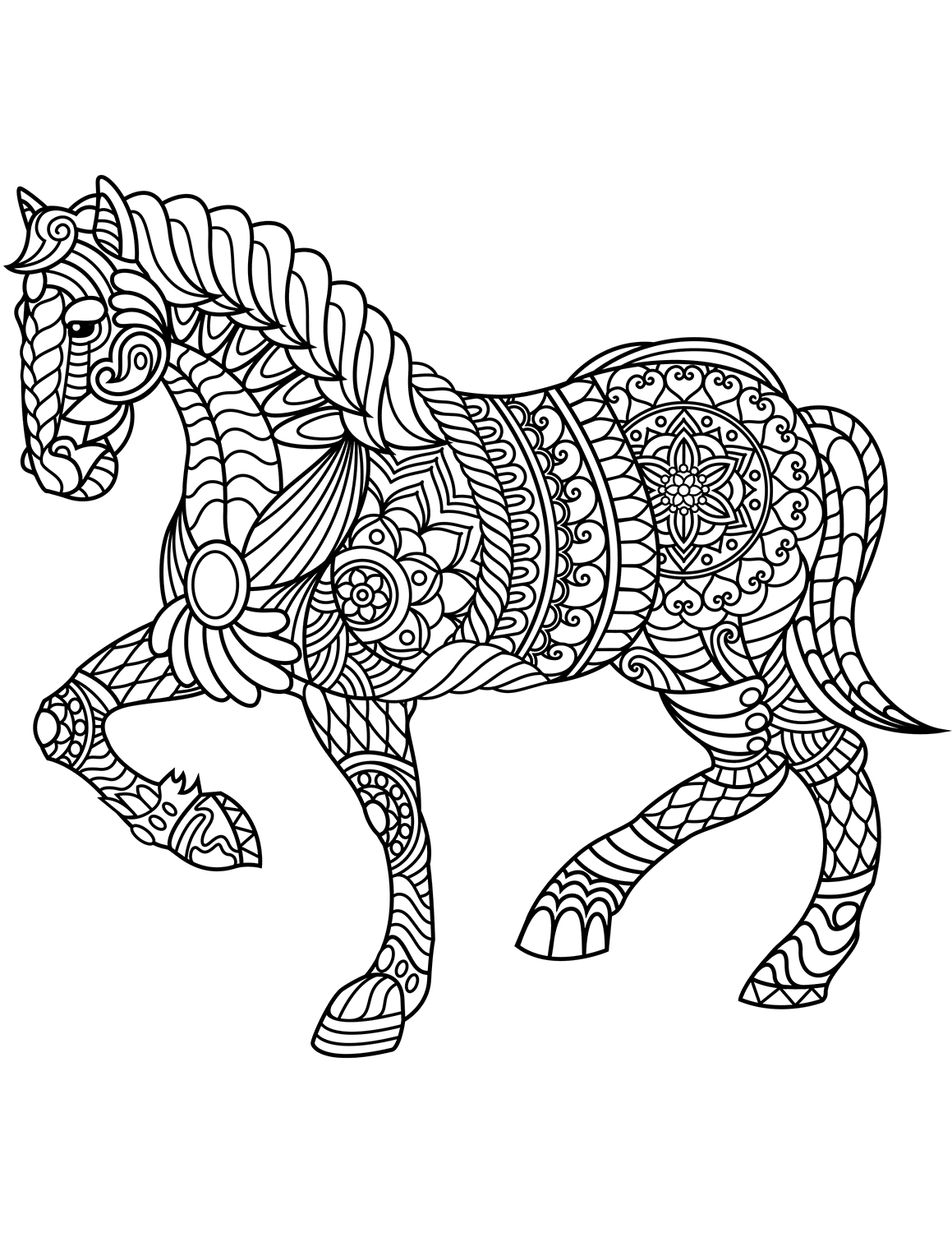 130+ Coloring Pages Horses Part 111