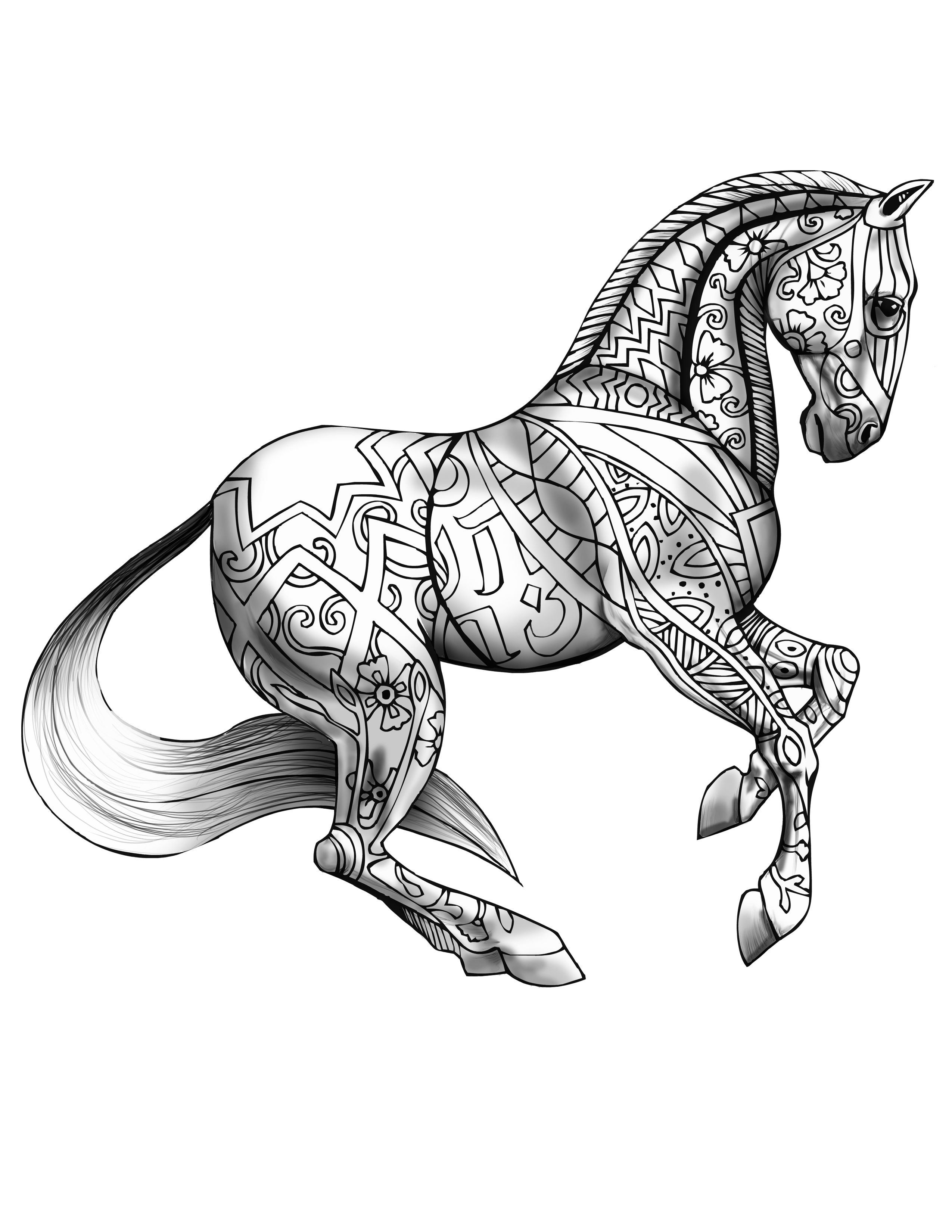 130+ Coloring Pages Horses Part 12