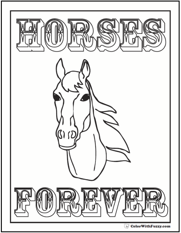 130+ Coloring Pages Horses Part 22