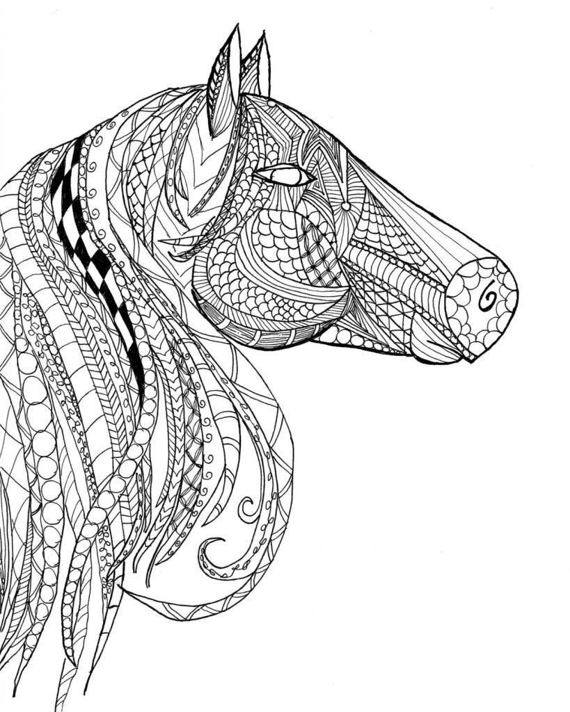 130+ Coloring Pages Horses Part 3