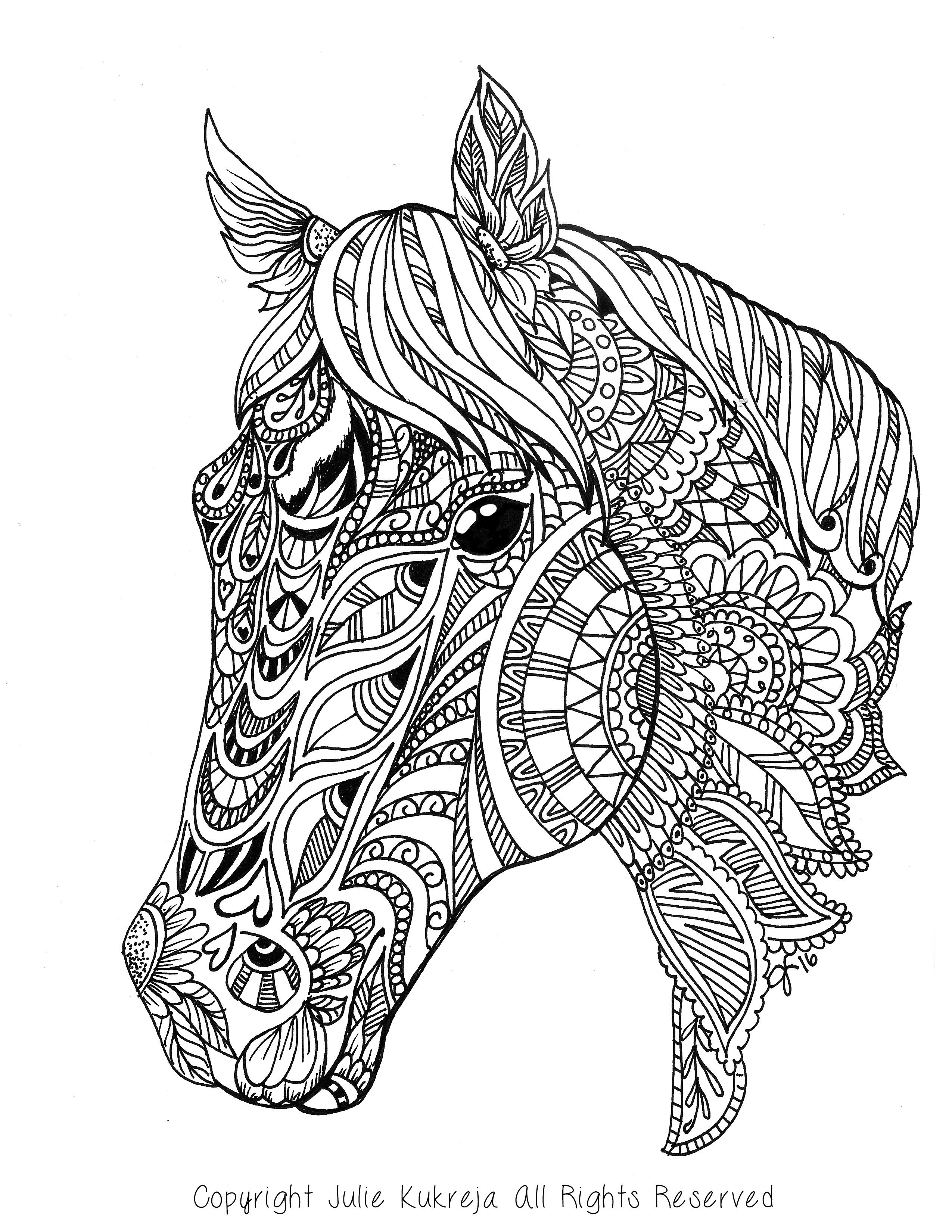 130+ Coloring Pages Horses Part 5