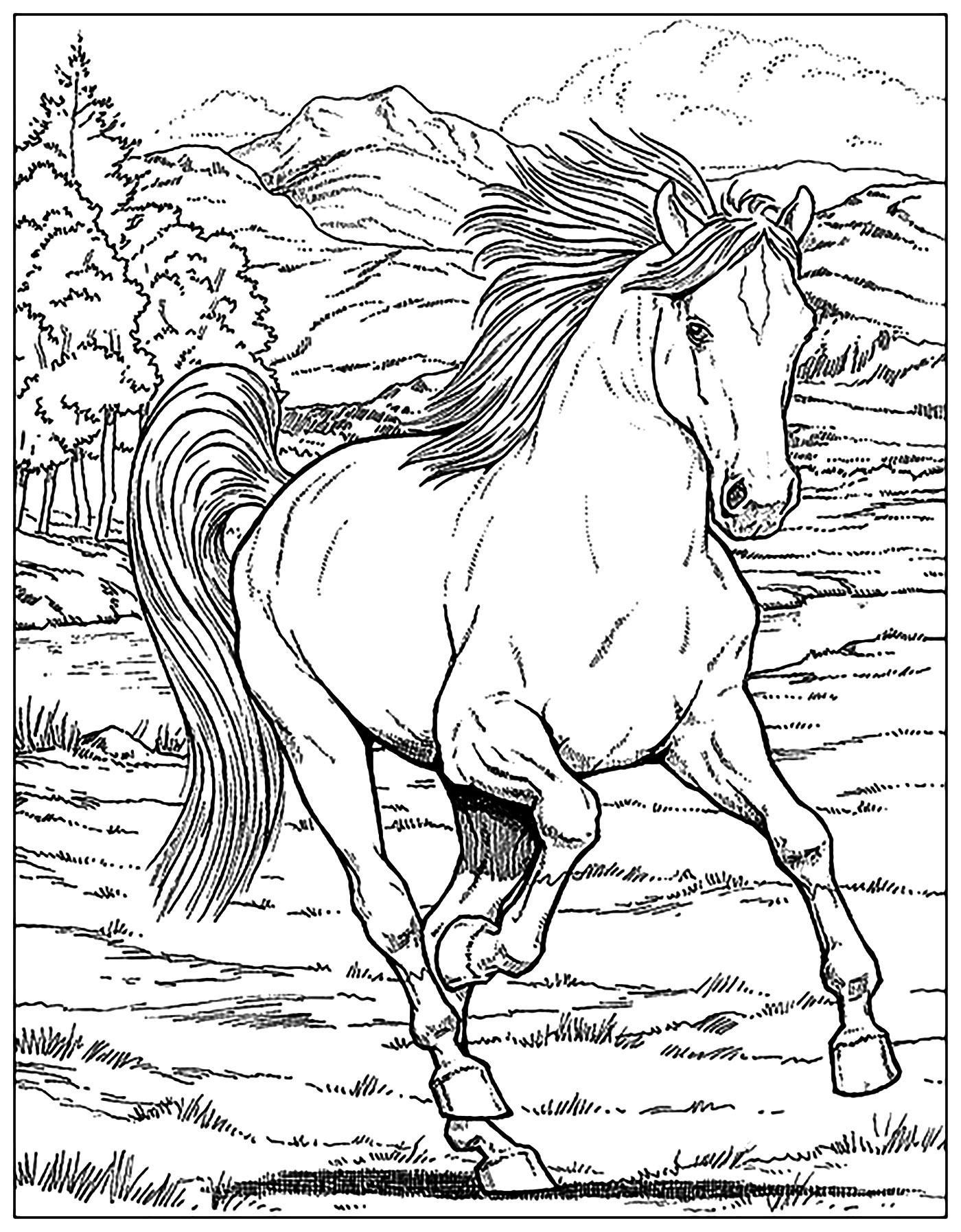 130+ Coloring Pages Horses Part 72