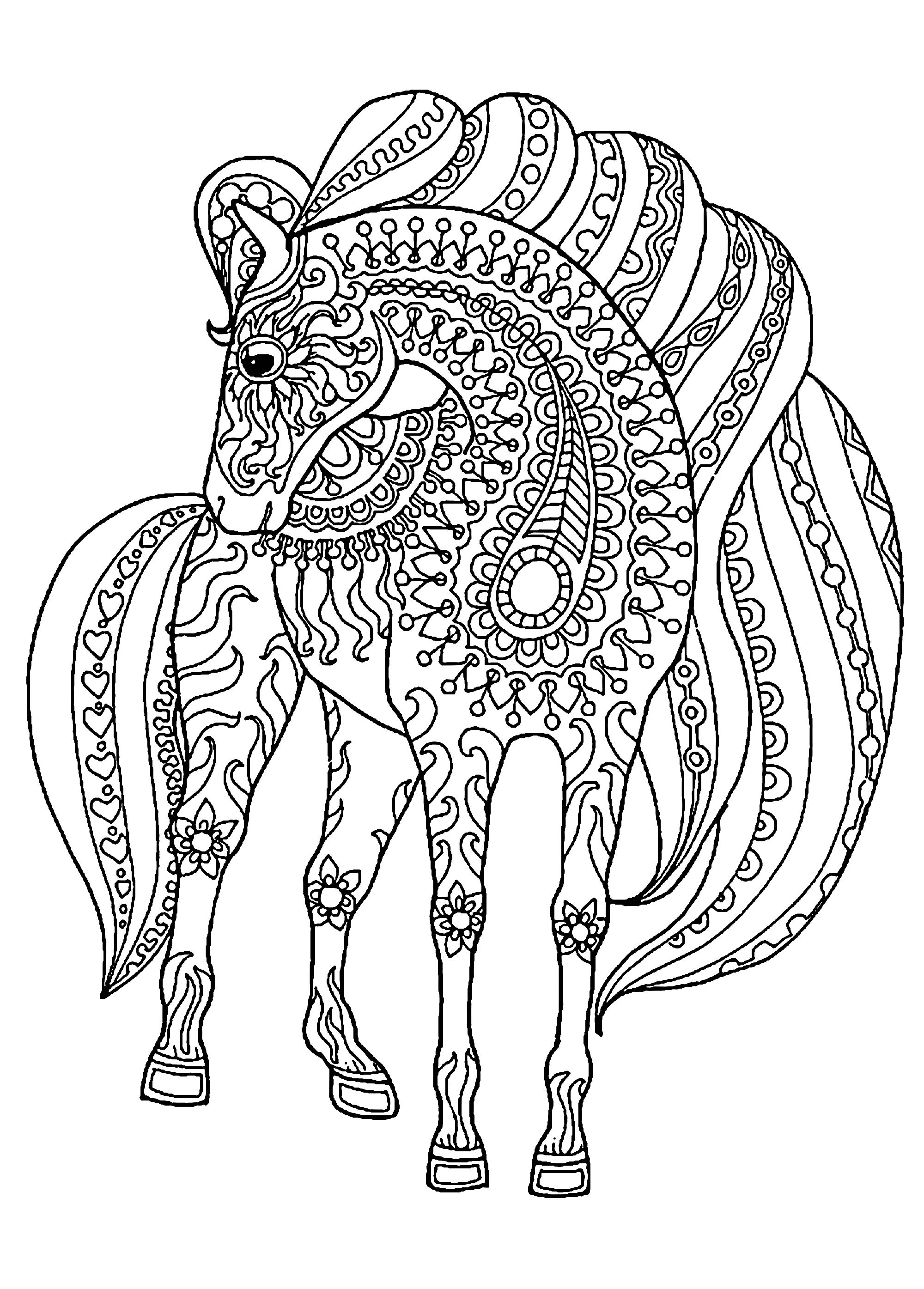 130+ Coloring Pages Horses Part 78