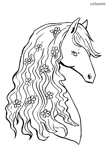 130+ Coloring Pages Horses Part 8