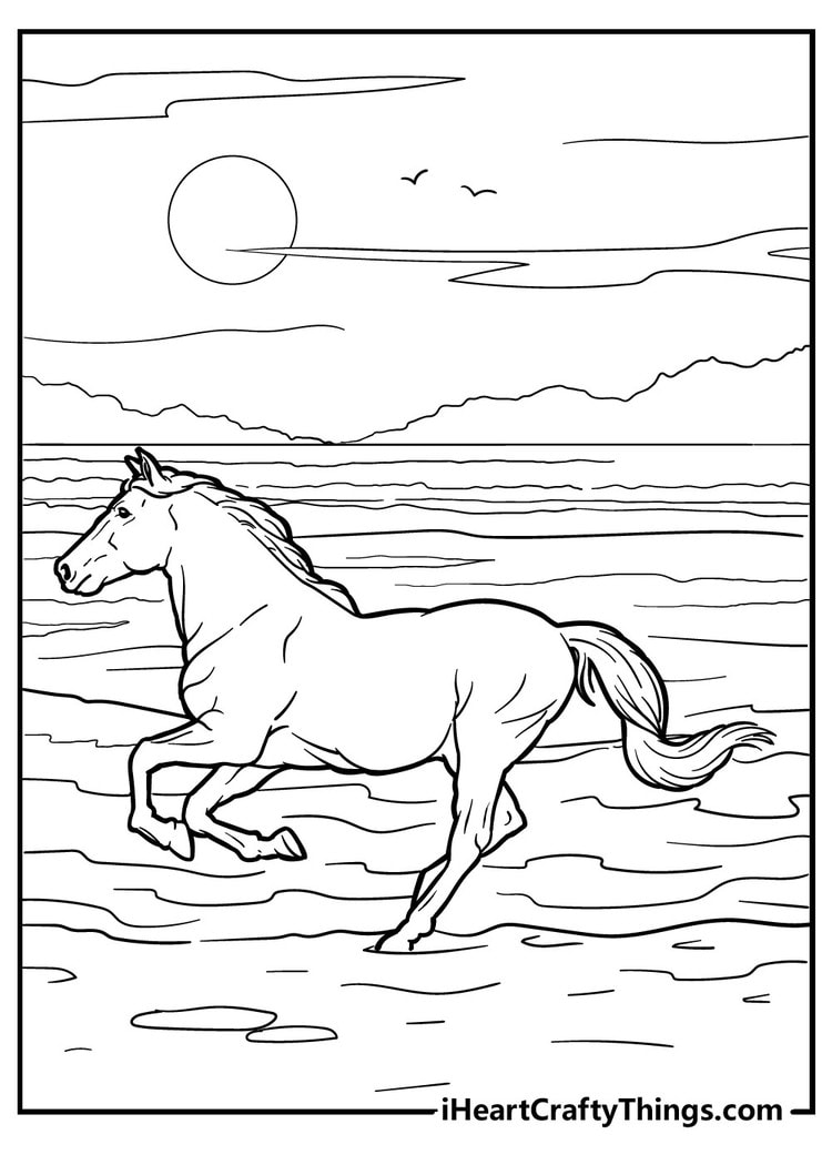 130+ Coloring Pages Horses Part 9