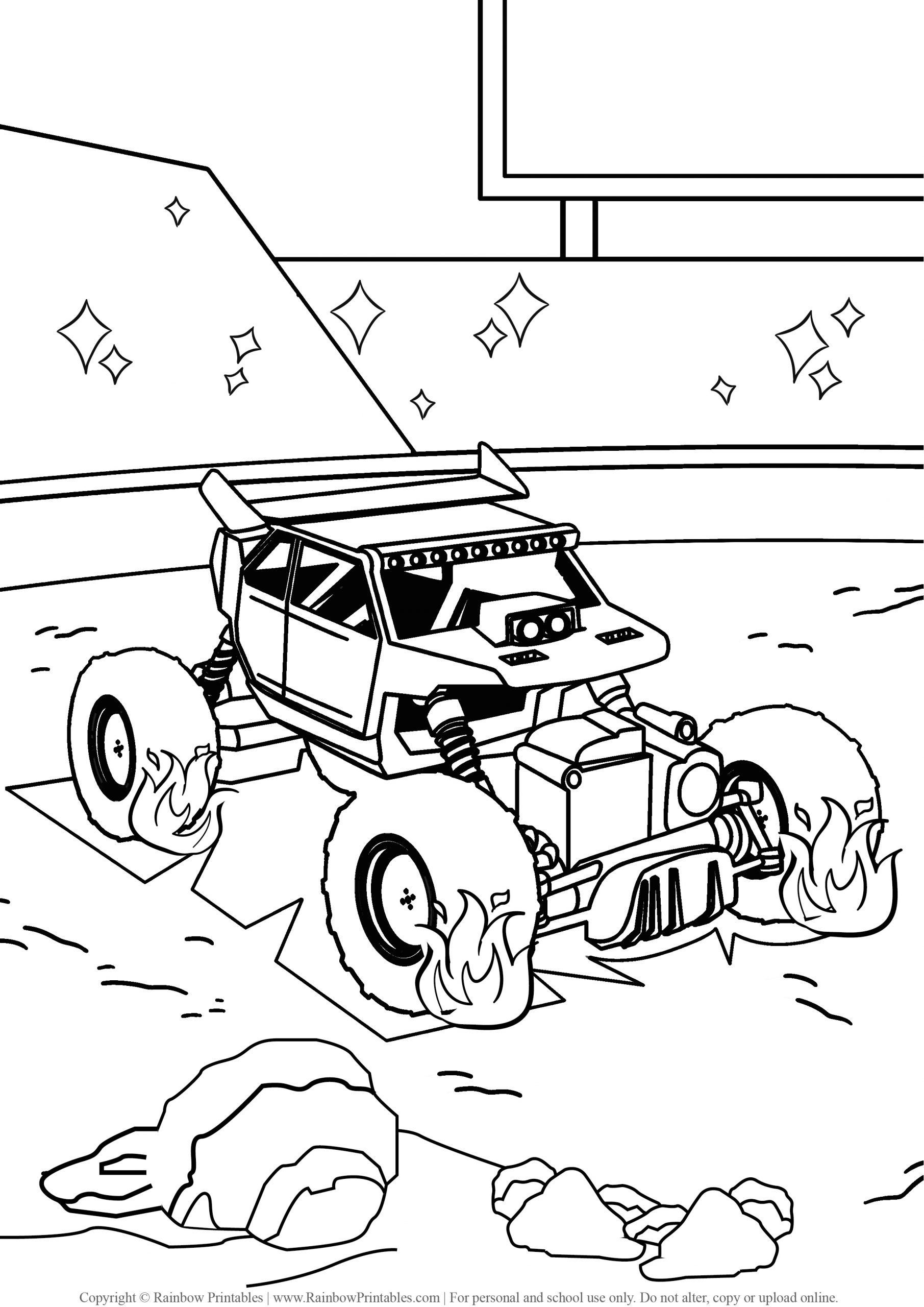 99+ Monster Trucks Printable Coloring Pages 106