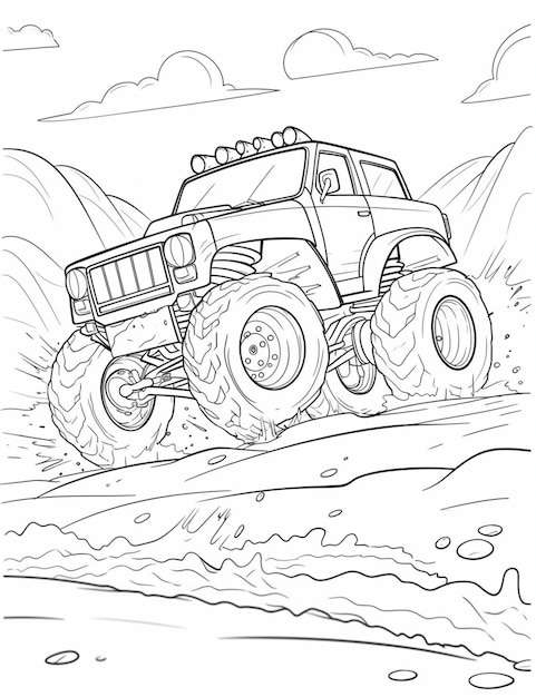 99+ Monster Trucks Printable Coloring Pages 112