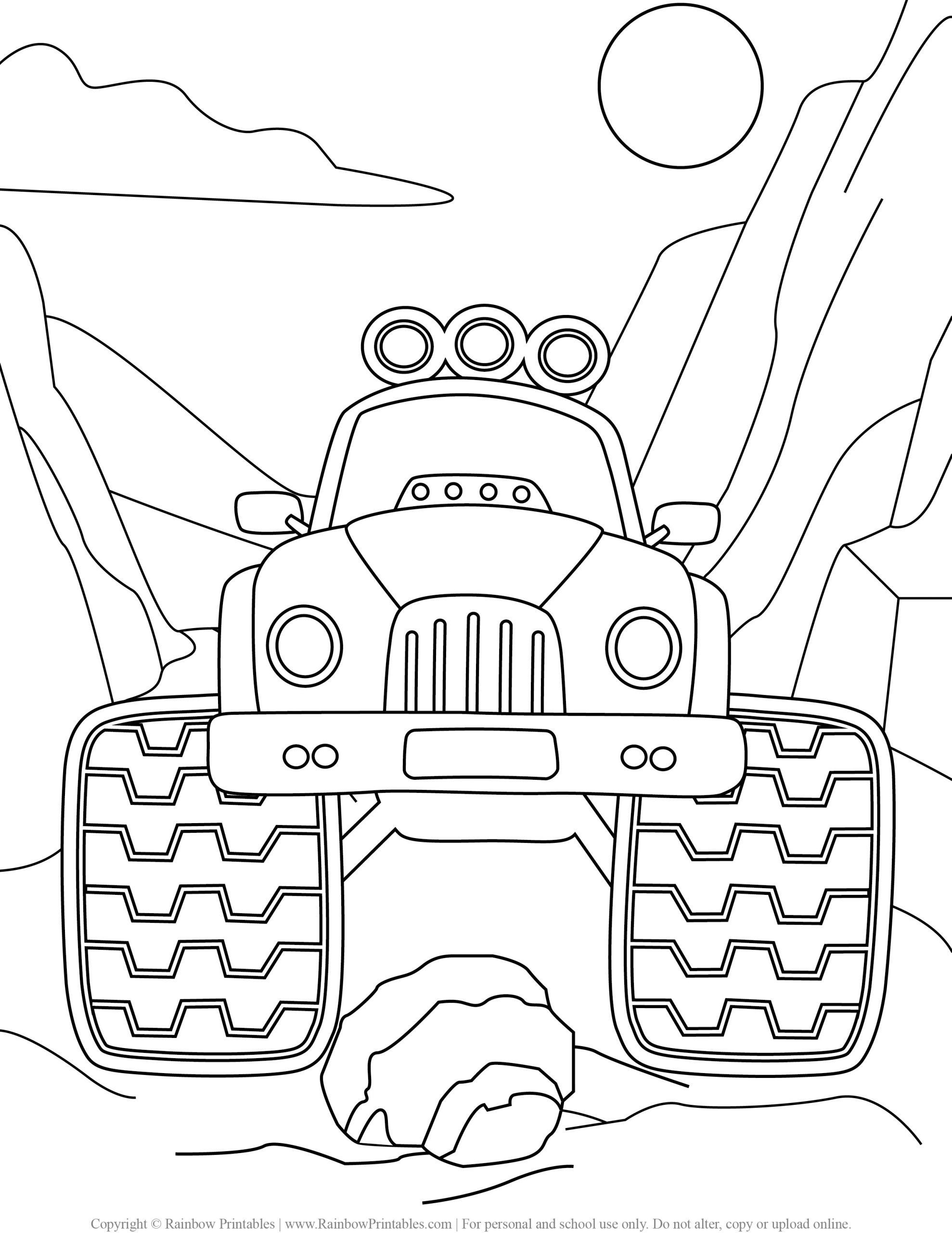 99+ Monster Trucks Printable Coloring Pages 117