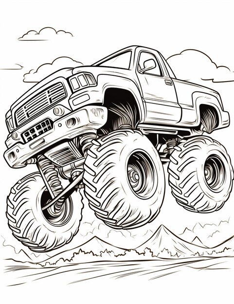 99+ Monster Trucks Printable Coloring Pages 43