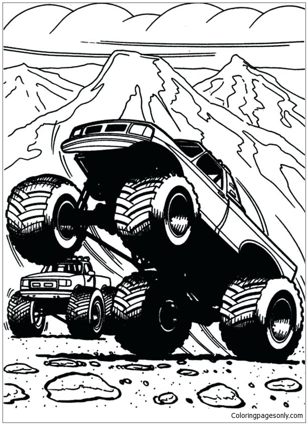 99+ Monster Trucks Printable Coloring Pages 47