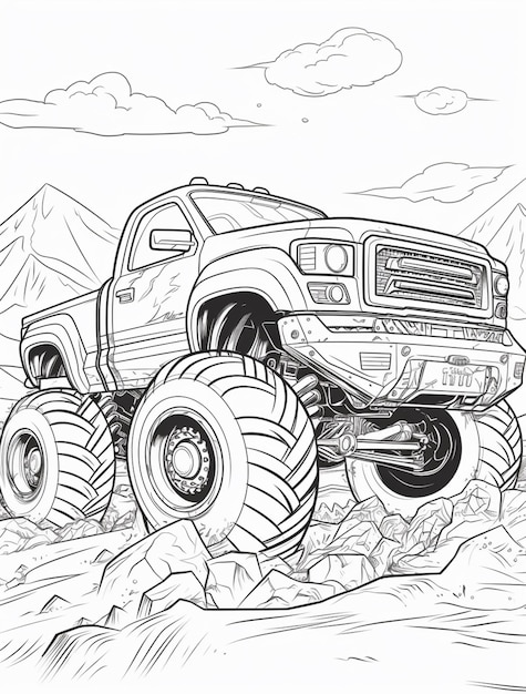 99+ Monster Trucks Printable Coloring Pages 56