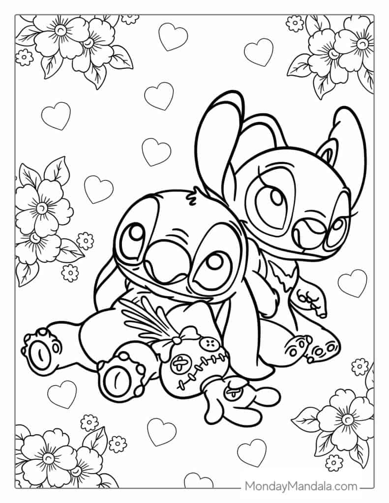 Lilo and Stitch Coloring Pages Free Printable 48