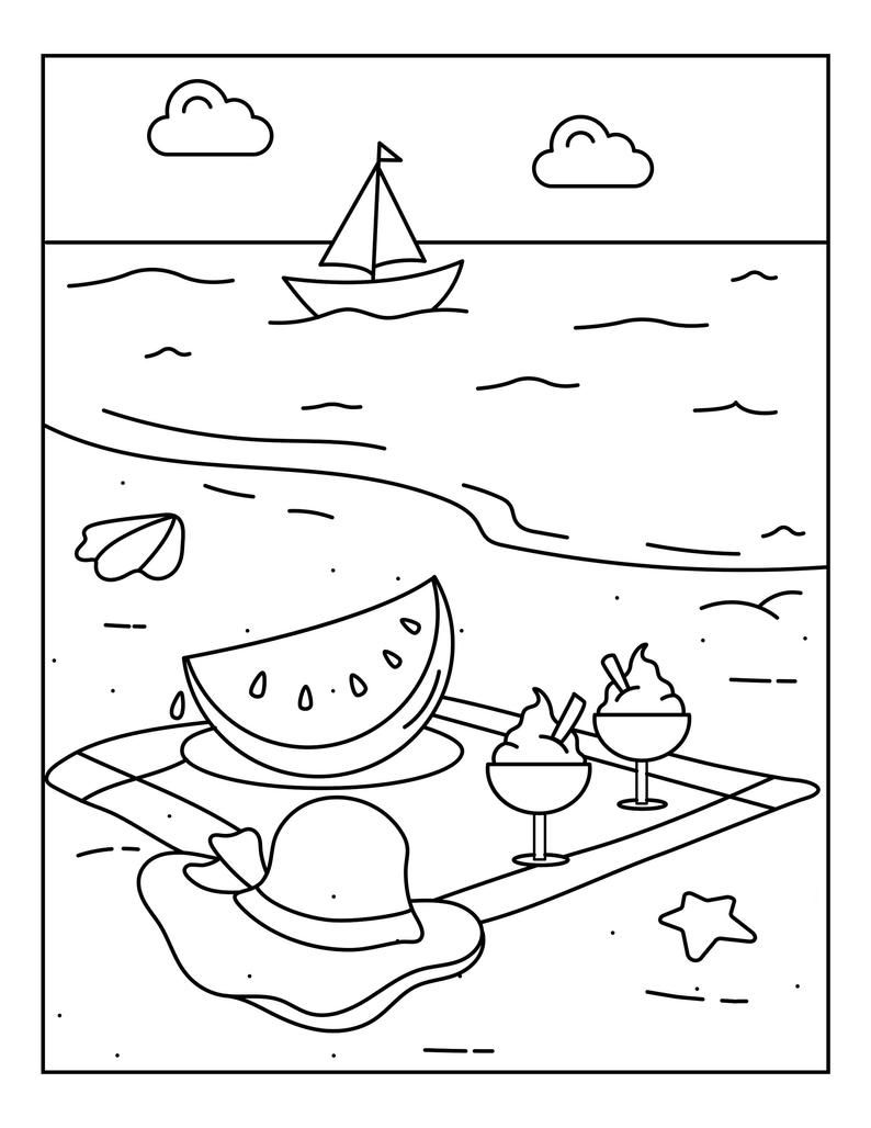 120+ Beach Coloring Pages 105