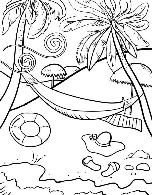 120+ Beach Coloring Pages 108