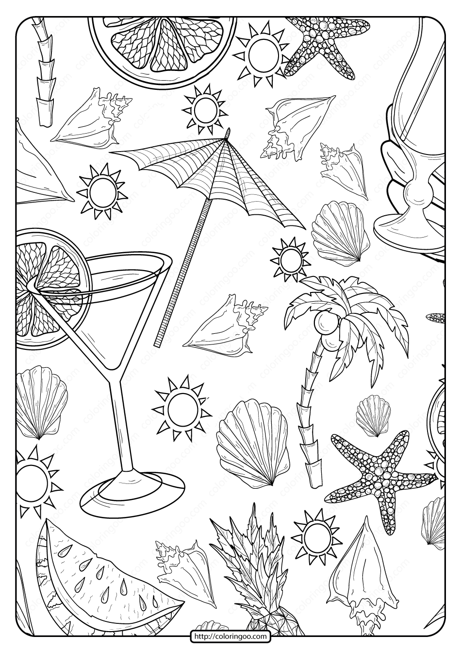 120+ Beach Coloring Pages 110