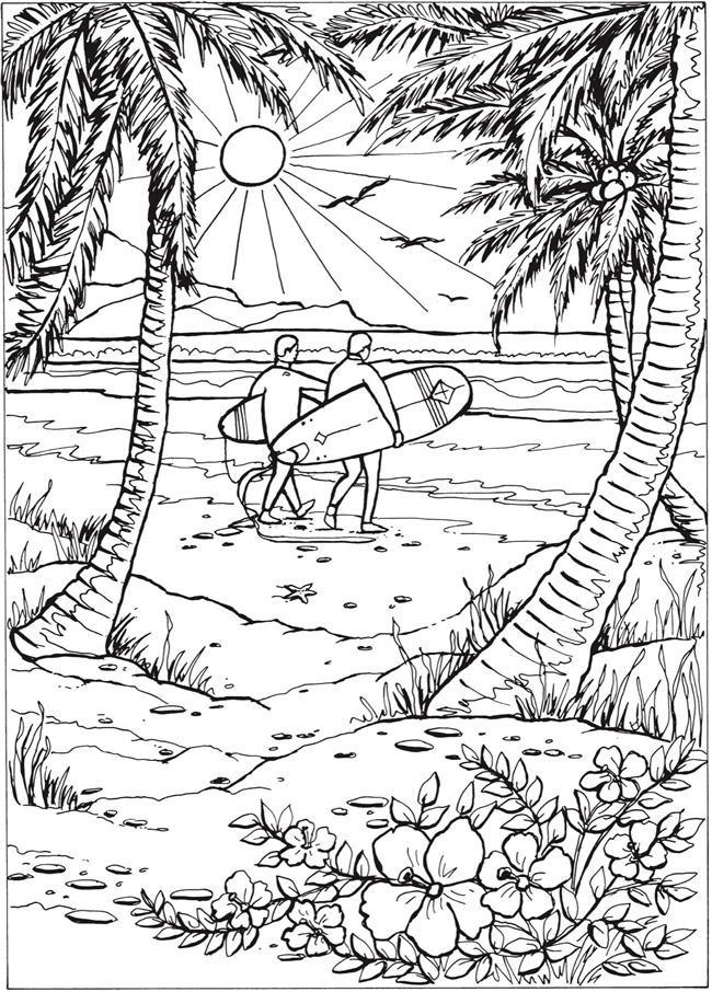 120+ Beach Coloring Pages 113