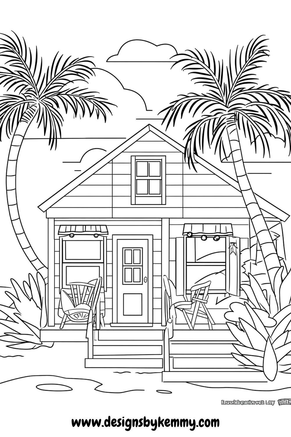 120+ Beach Coloring Pages 21