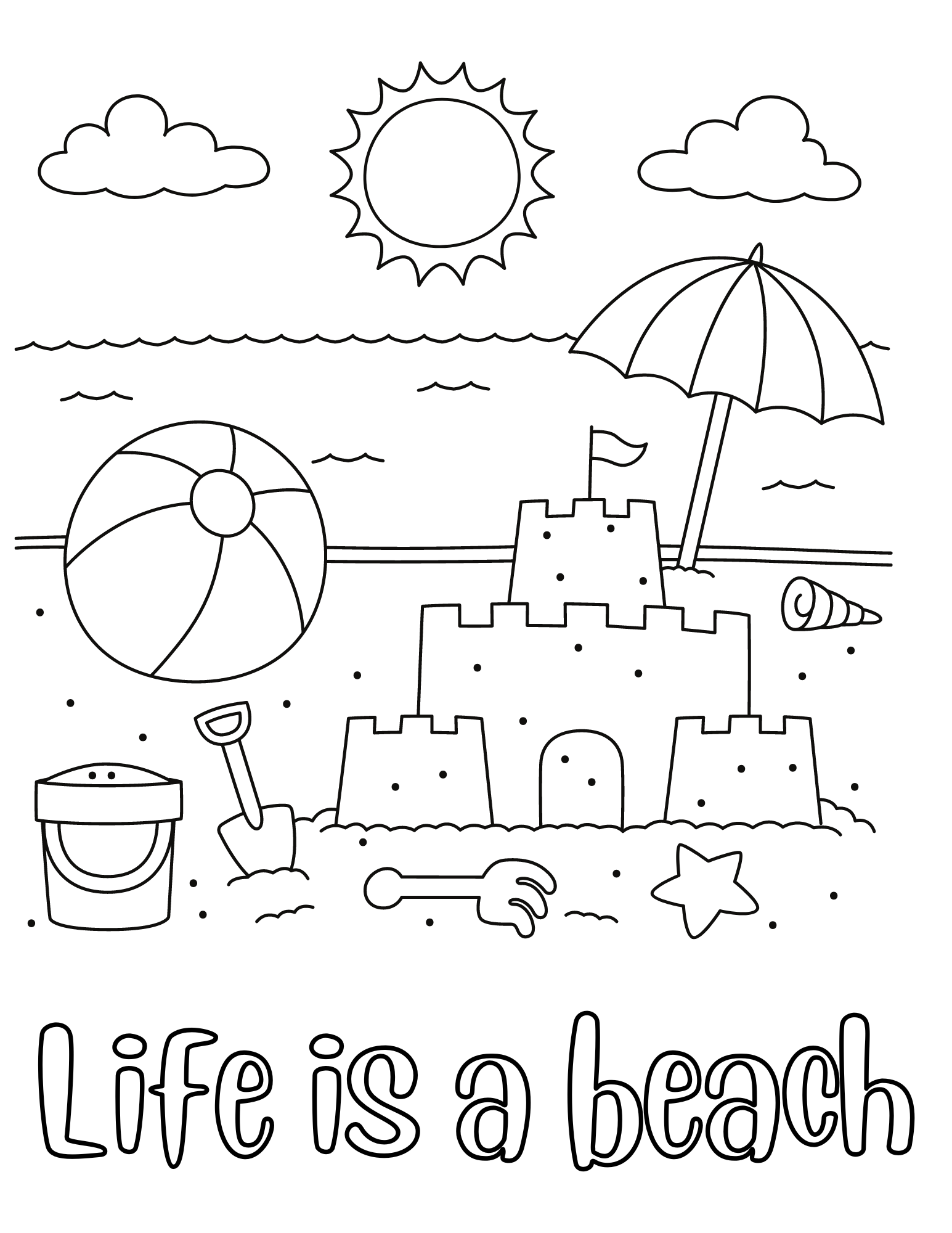 120+ Beach Coloring Pages 23