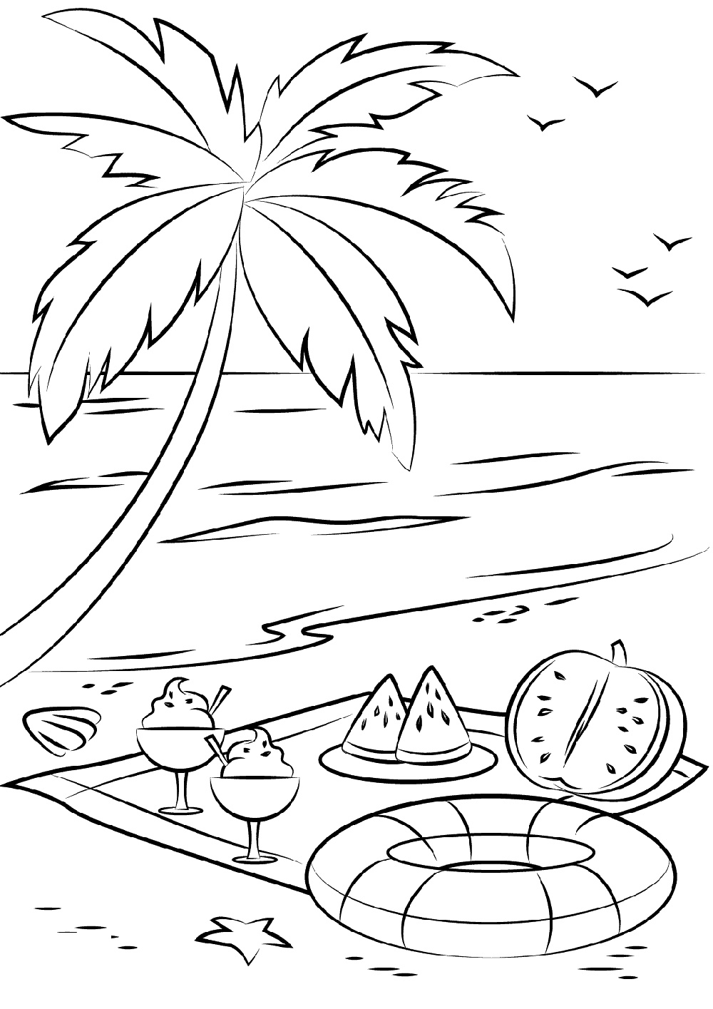 120+ Beach Coloring Pages 25