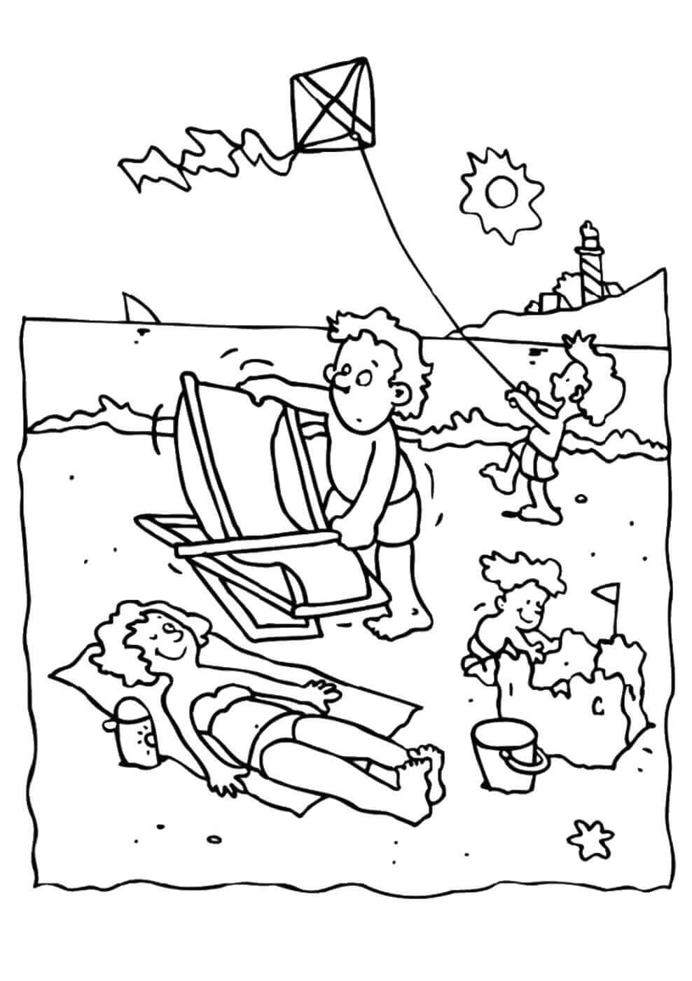 120+ Beach Coloring Pages 57