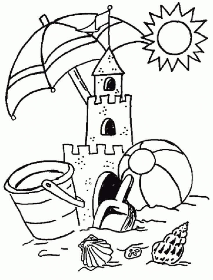 120+ Beach Coloring Pages 59