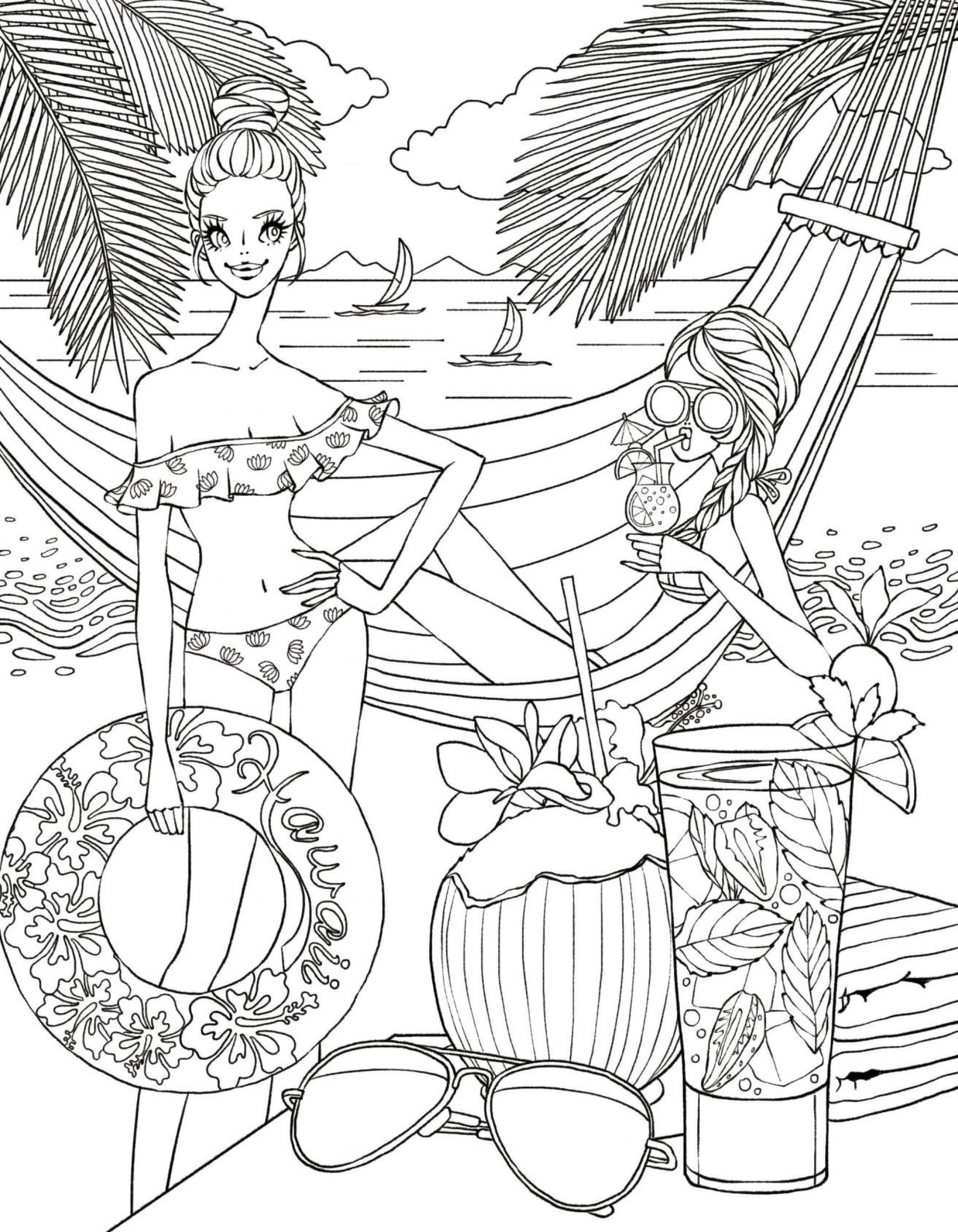 120+ Beach Coloring Pages 64