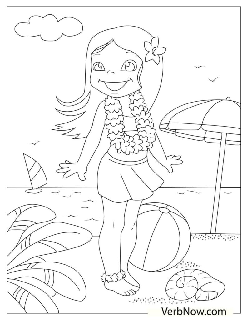 120+ Beach Coloring Pages 68