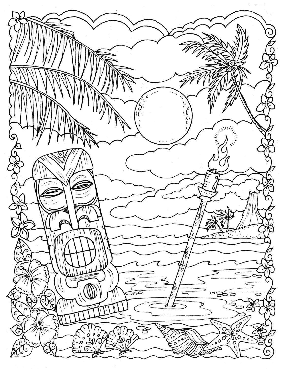 120+ Beach Coloring Pages 75