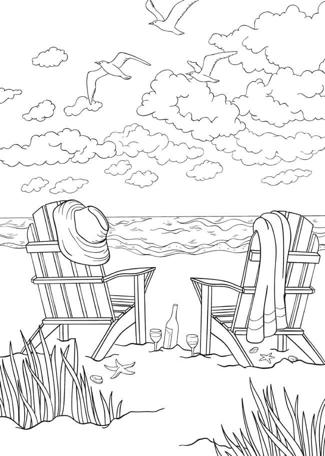 120+ Beach Coloring Pages 92