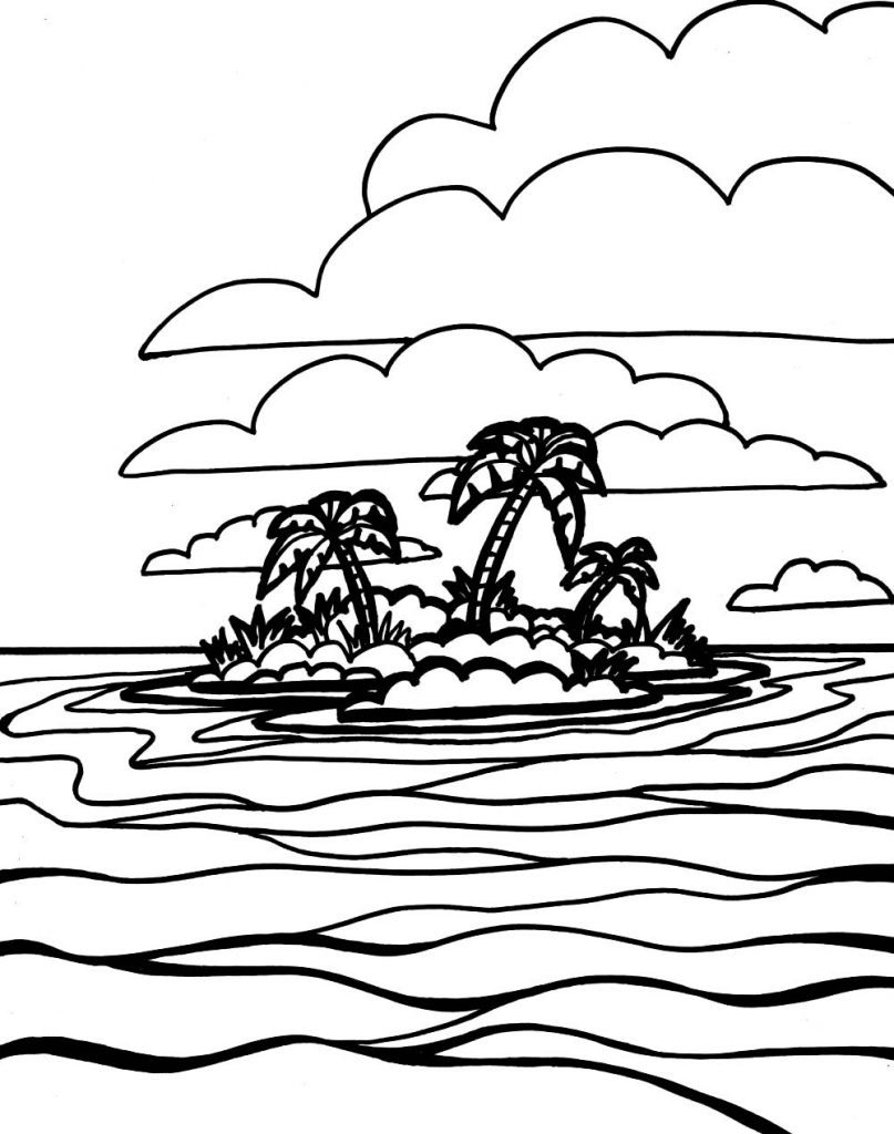 120+ Beach Coloring Pages 93