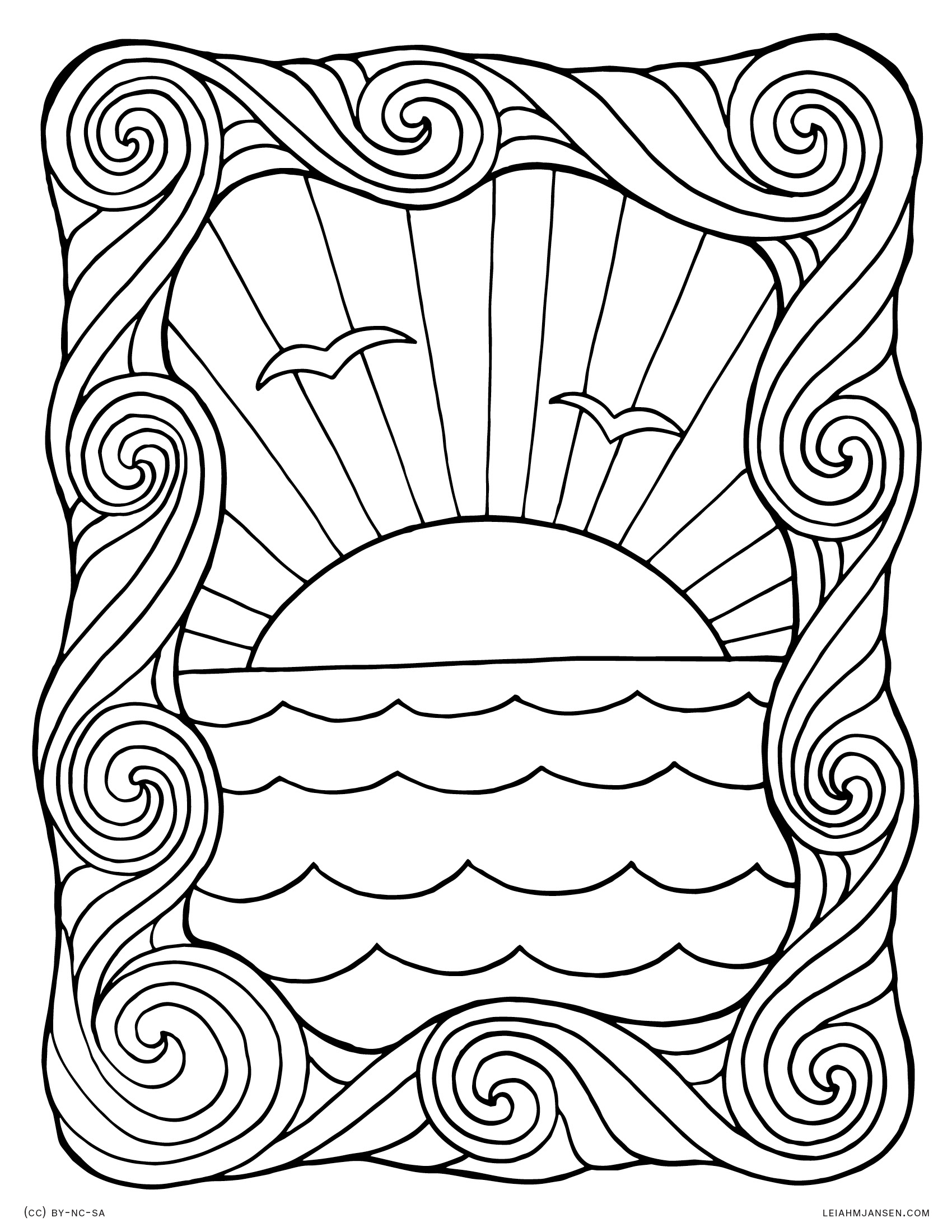 120+ Beach Coloring Pages 95