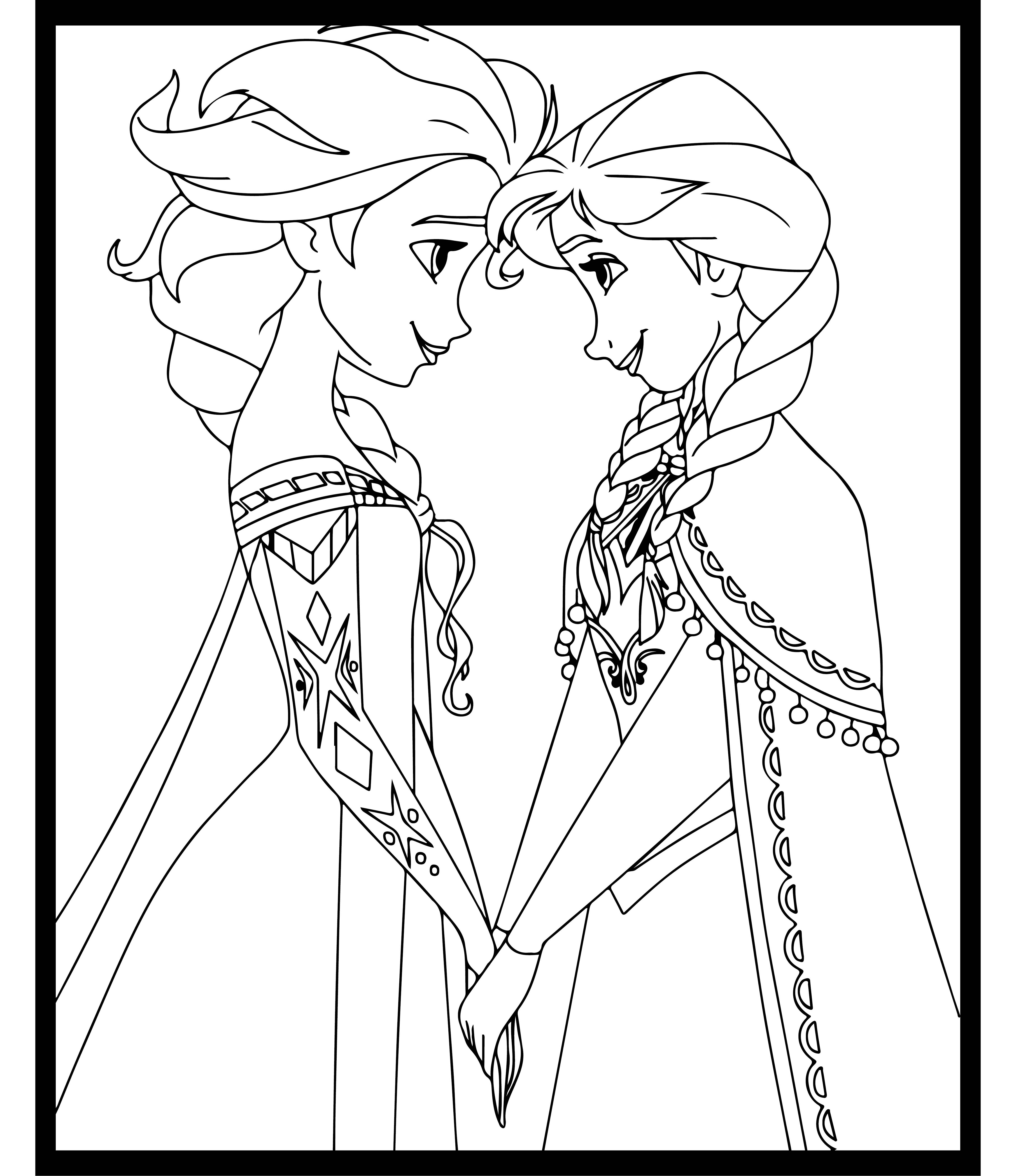 140+ Anna and Elsa Coloring Pages: Frozen Coloring Magic 1