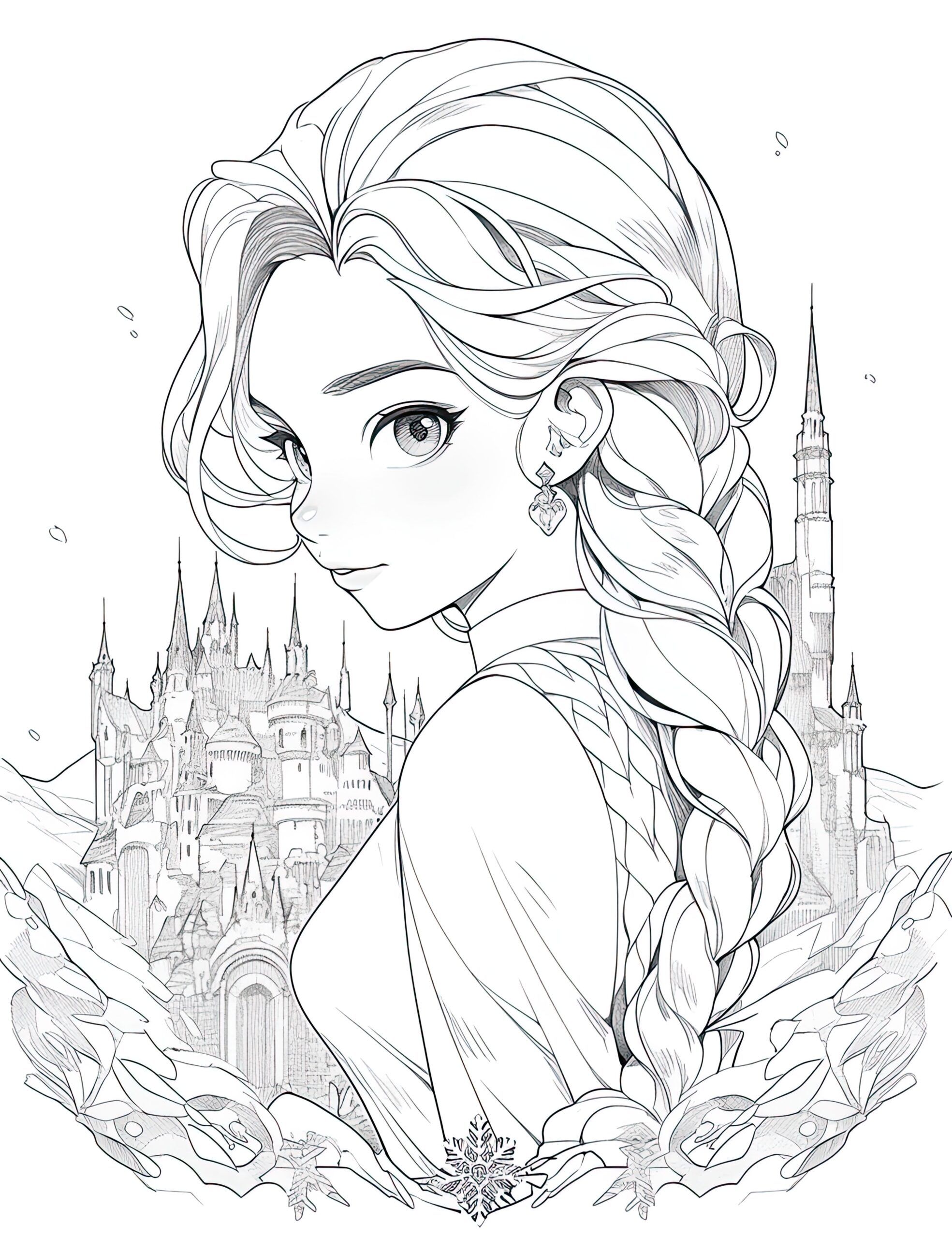 140+ Anna and Elsa Coloring Pages: Frozen Coloring Magic 11