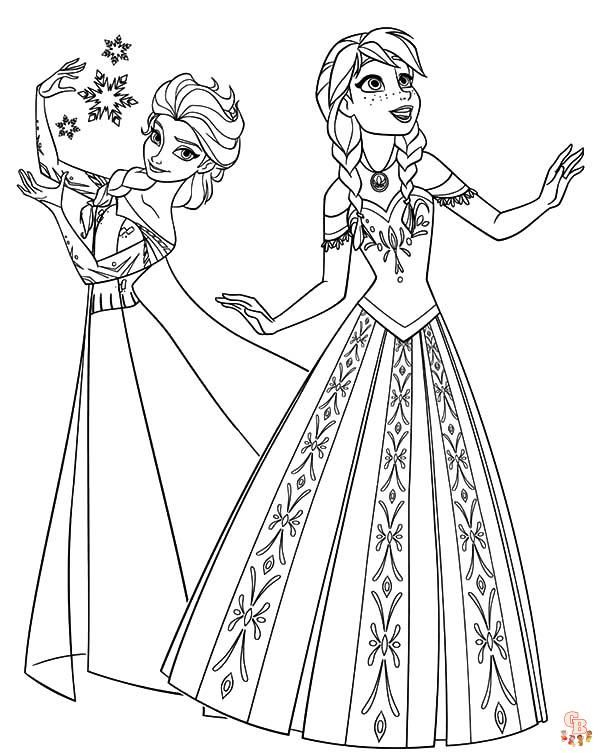 140+ Anna and Elsa Coloring Pages: Frozen Coloring Magic 121