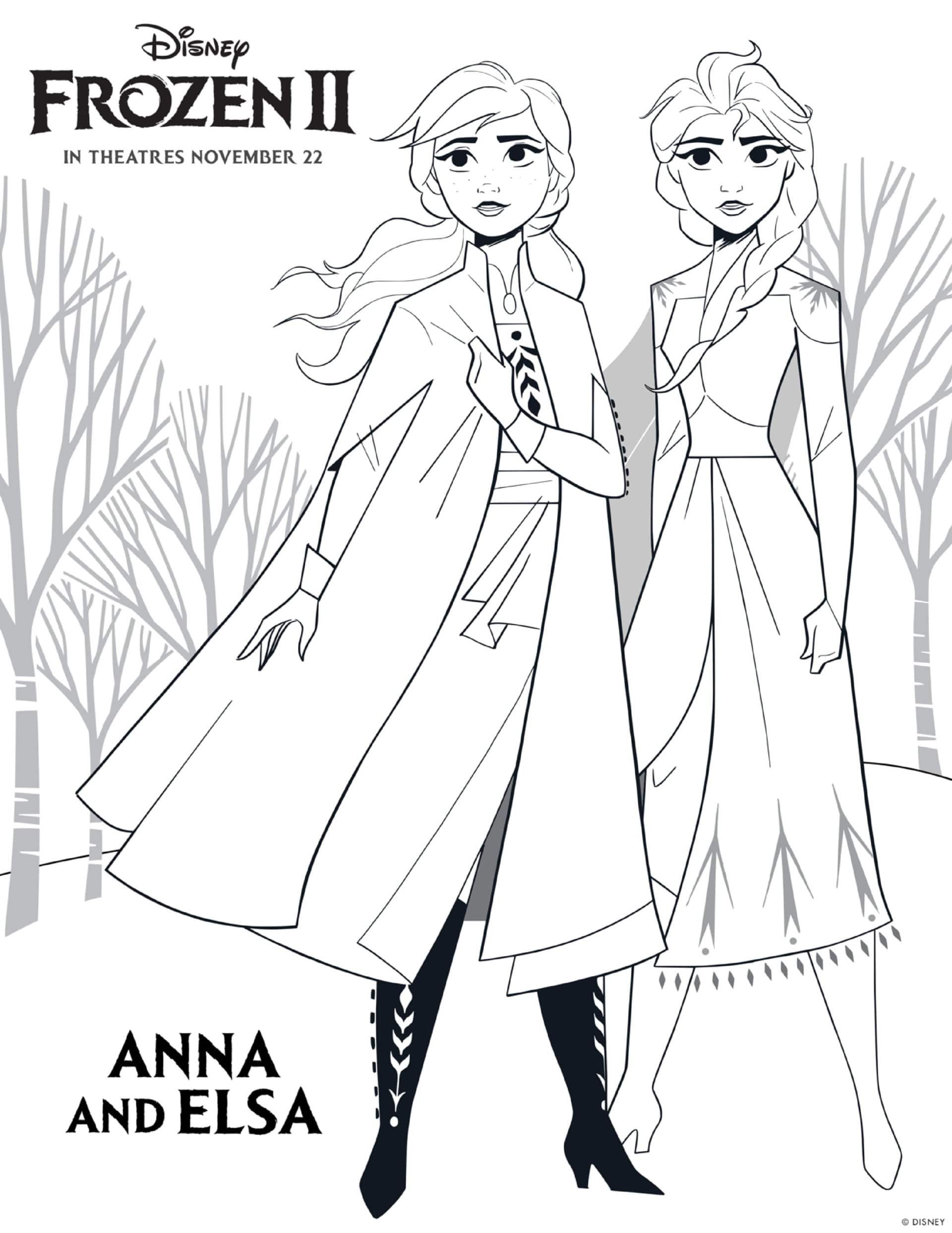 140+ Anna and Elsa Coloring Pages: Frozen Coloring Magic 13