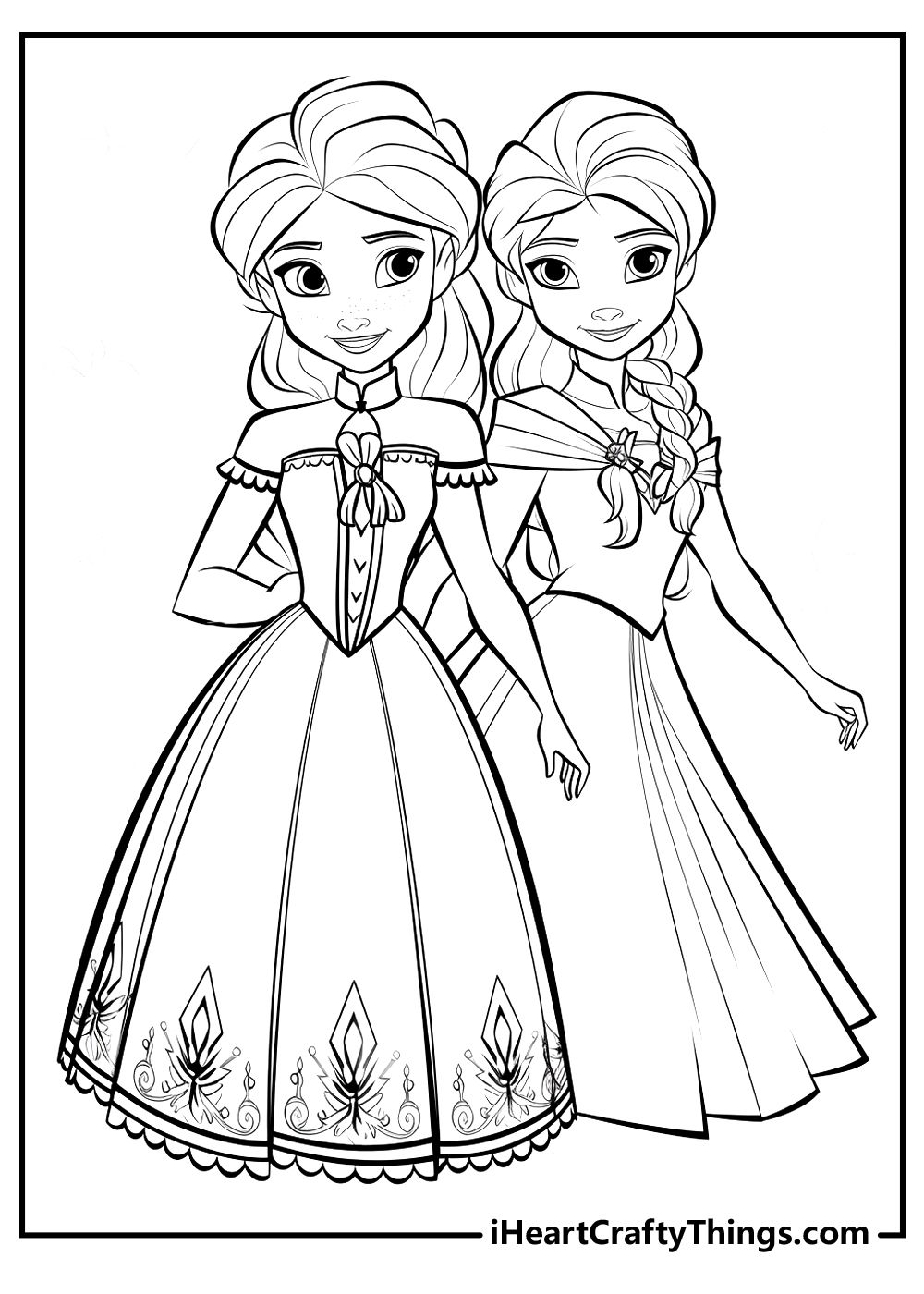 140+ Anna and Elsa Coloring Pages: Frozen Coloring Magic 34