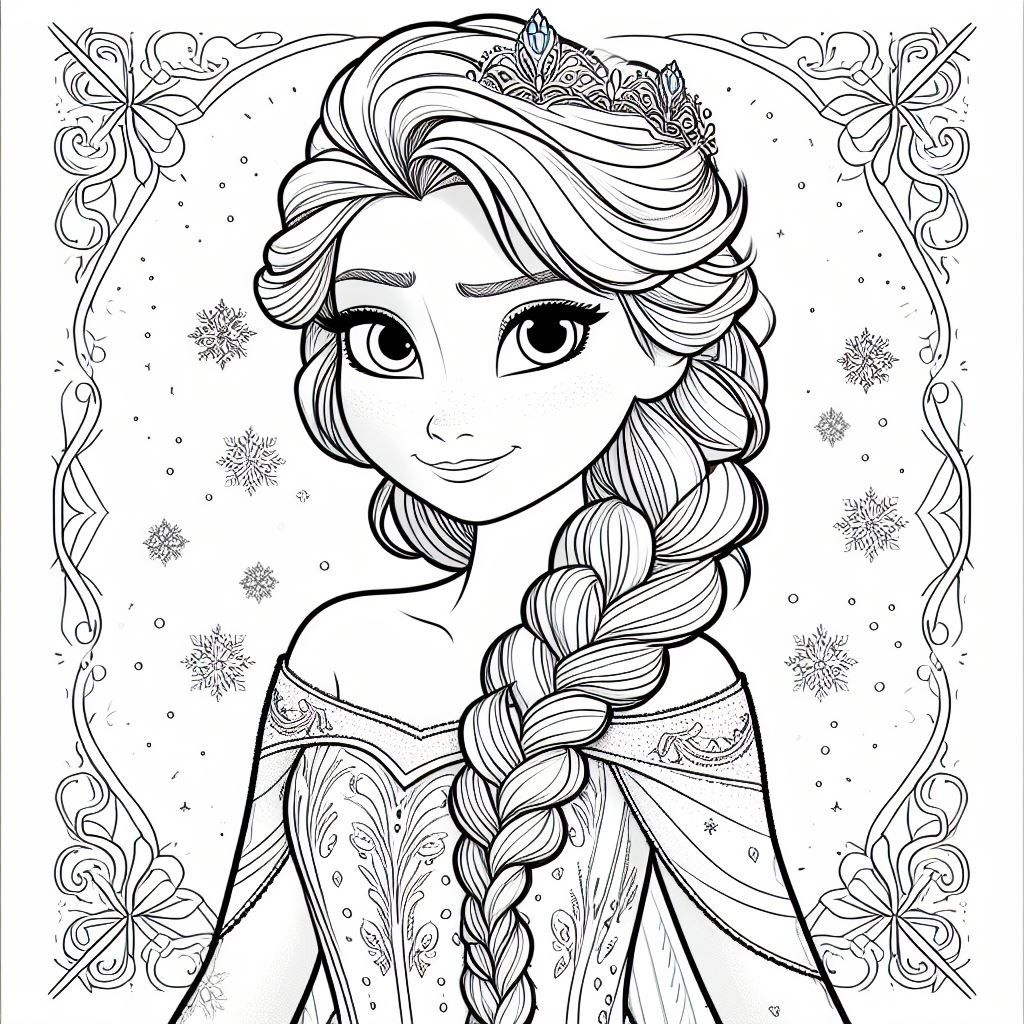 140+ Anna and Elsa Coloring Pages: Frozen Coloring Magic 40