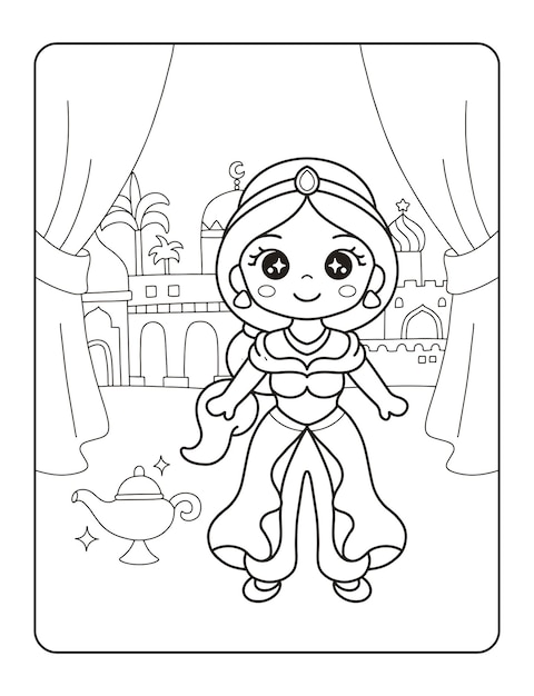 170+ Jasmine Coloring Pages 137