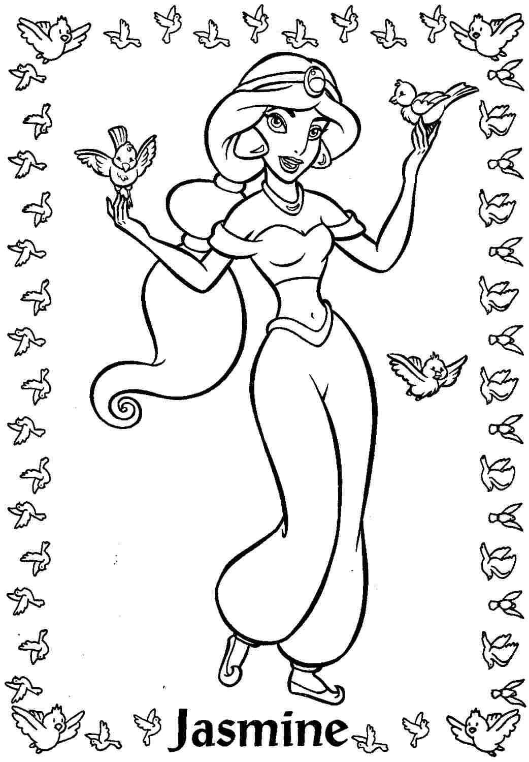 170+ Jasmine Coloring Pages 23