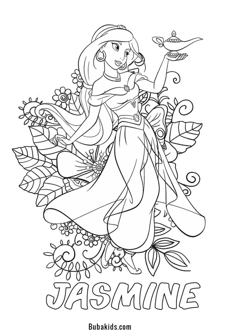 170+ Jasmine Coloring Pages 51