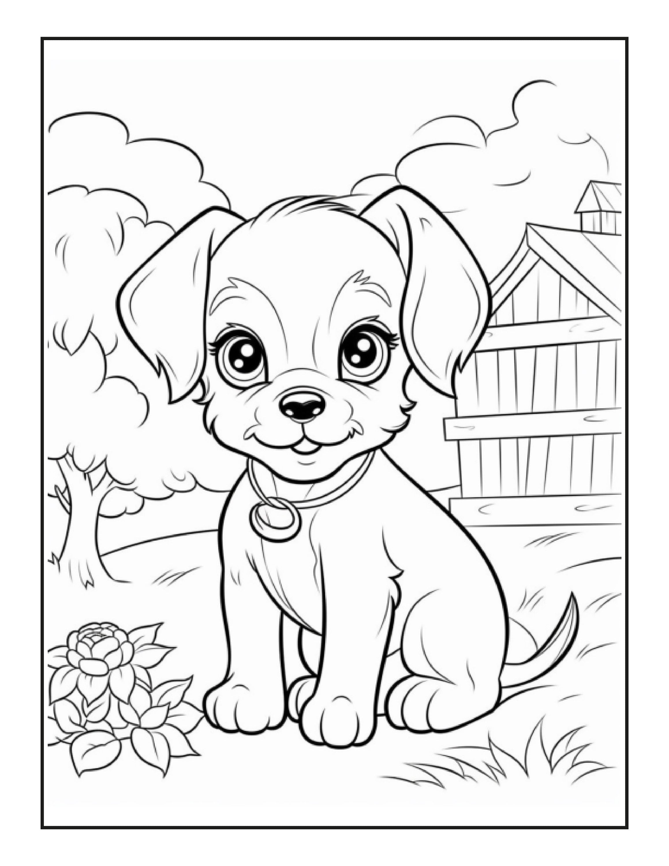 200+ Cute Dog Coloring Pages 4