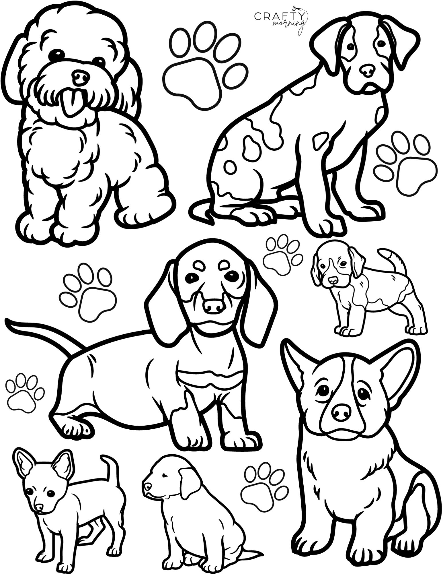 200+ Cute Dog Coloring Pages 8