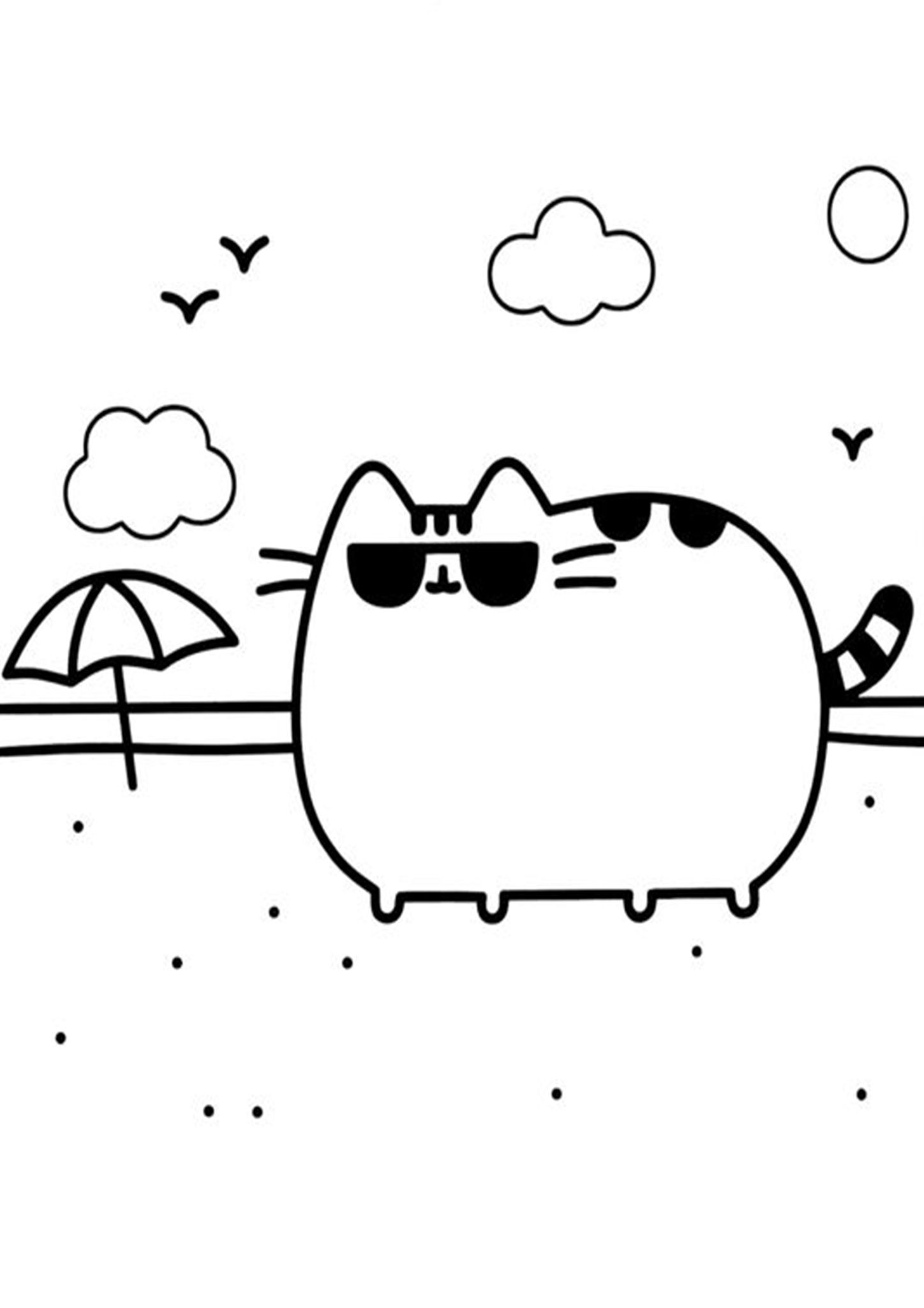 60+ Pusheen Coloring Pages Free Printable 14