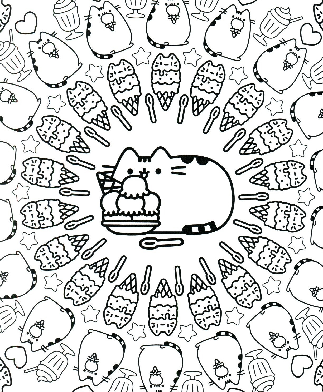 60+ Pusheen Coloring Pages Free Printable 25